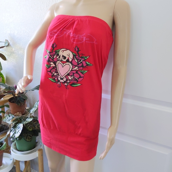 NWT ED HARDY STRAPLESS TANK TOP DRESS - Picture 4 of 8